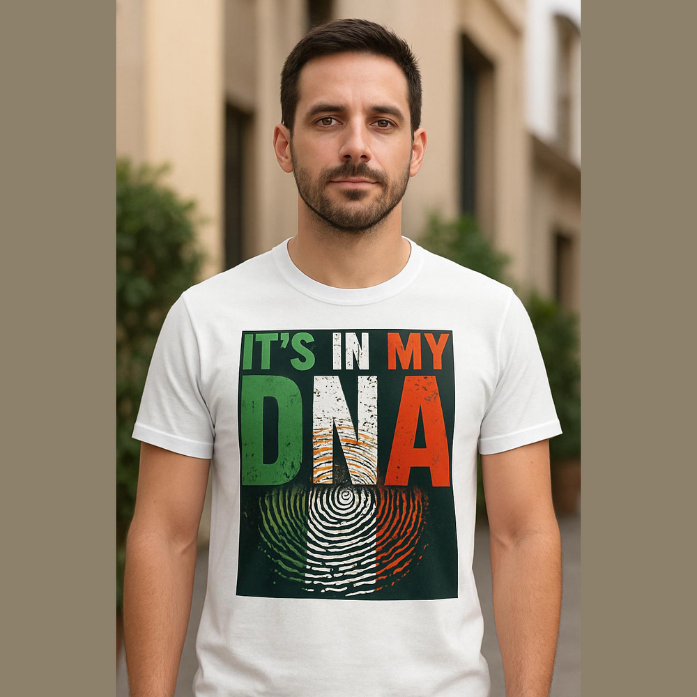 White T-Shirt with 'It's In My DNA' Graphic